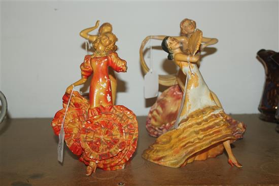 4 Wade Art Deco cellulose figures - Curle, Conchita, Argentina and Joy (a.f.)